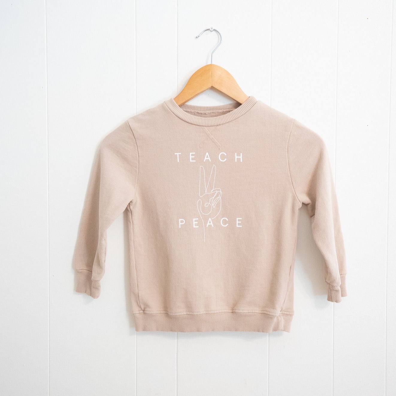Teach Peace Kiddo Sweatshirt | Cream