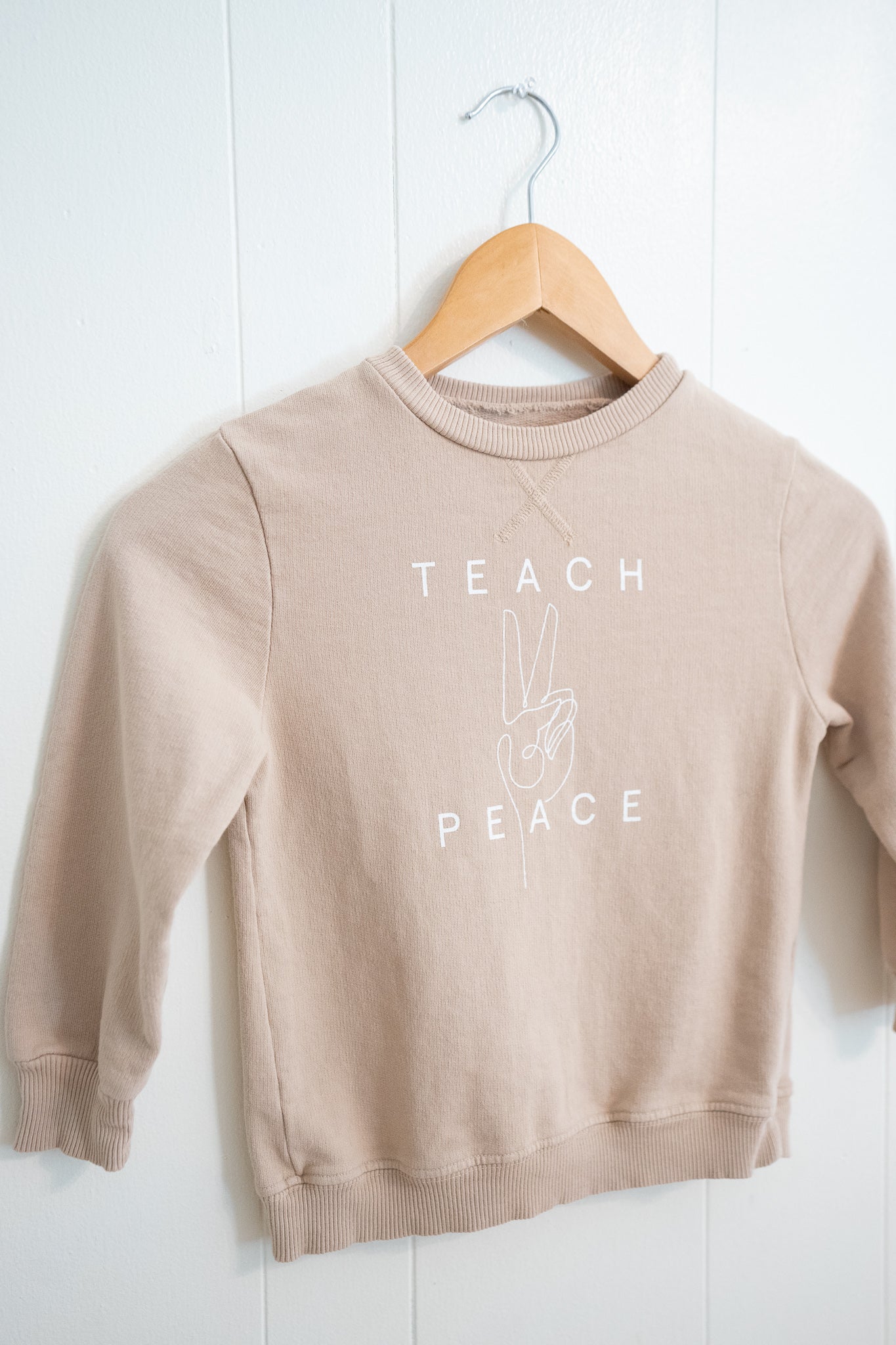 Teach Peace Kiddo Sweatshirt | Cream